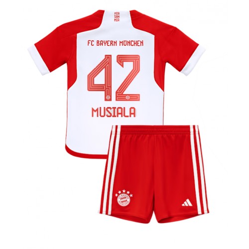 Maillot de foot Bayern Munich Jamal Musiala #42 Domicile enfant 2023-24 Manches Courte (+ pantalon court)